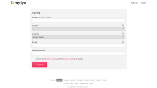 Sign Up - myiyo