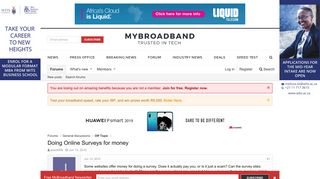 Doing Online Surveys for money | MyBroadband