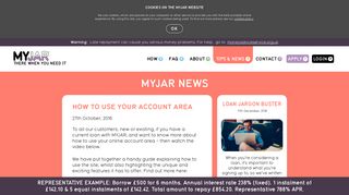 How to Use Your Account Area | MYJAR