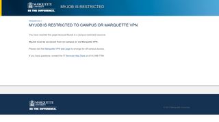 MyJob Restricted // Marquette University