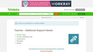 Teacher Additional Support Needs in Dundee, Angus | myjobscotland ...