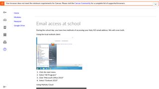 Email access at school: Technology Information for Students