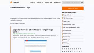 Kcl Student Records Login