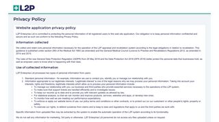 MyL2P | Privacy policy