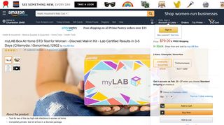 Amazon.com: myLAB Box At Home STD Test for WOMEN - Discreet ...