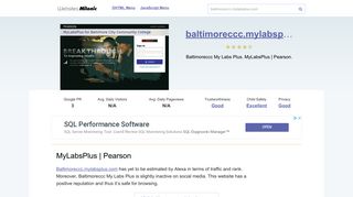 Baltimoreccc.mylabsplus.com website. MyLabsPlus | Pearson.