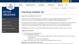 Cerritos College - Political Science 101