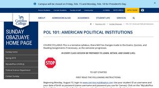 Cerritos College - POL 101: American Political Institutions