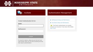 CAS – Central Authentication Service - Mississippi State University