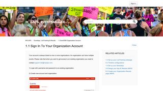 1.1 Sign in to your organization account – MYLAPS
