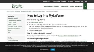 How to Log into MyLaVerne | Office of the Registrar