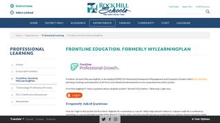 Professional Development / Frontline, formerly MyLearningPlan