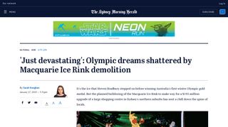 Macquarie Ice Rink demolition shatters Olympic ice skating dream
