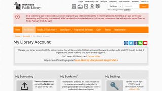 My Library Account | Richmond Public Library