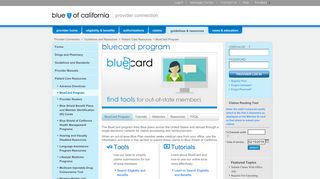 BlueCard Program - Provider Connection - Blue Shield of California