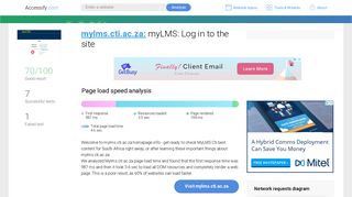 Access mylms.cti.ac.za. myLMS: Log in to the site
