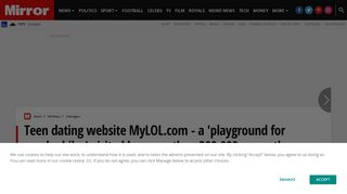 MyLOL.com: Teen dating website a 'playground for paedophiles' - Mirror