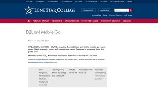 D2L and Mobile Go - Lone Star College