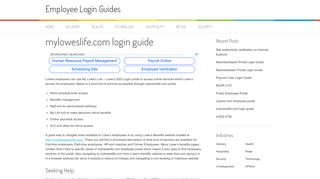 myloweslife.com login guide - Employee Login Guides