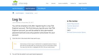 Log In | LTSA Help
