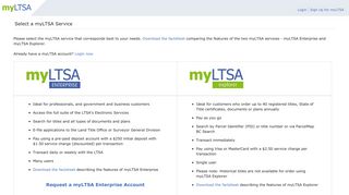 Select a myLTSA Service | myLTSA
