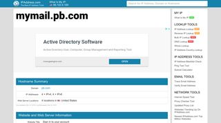 Sign in to your account - mymail.pb.com | IPAddress.com