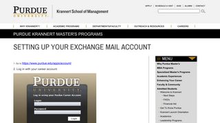 Setting Up Your Exchange Mail Account - Purdue Krannert