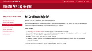 Not Sure What to Major in? - University of Houston