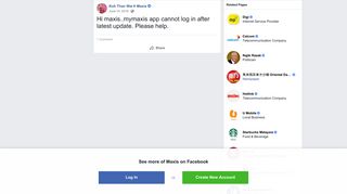 Koh Than Wai - Hi maxis..mymaxis app cannot log in after... | Facebook