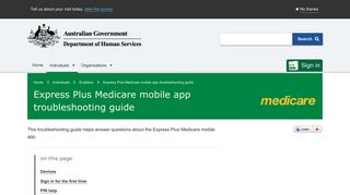 Express Plus Medicare mobile app troubleshooting guide - Australian ...