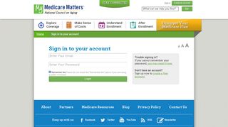 Sign in to your account | My Medicare Matters