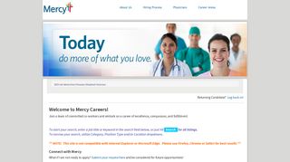 Mercy Careers | Mercy | Welcome to Mercy Careers!