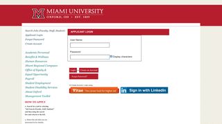 Applicant Login - Miami University