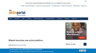 Milpark launches new online platform | Skills Portal
