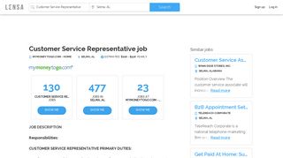 Customer Service Representative job in Selma - MyMoneyToGo.com ...