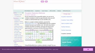 Ovulation Calendar | WhenMyBaby