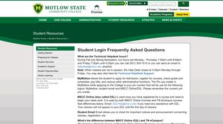 Student Login Frequently Asked Questions - Motlow State Community ...