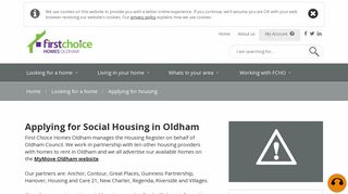 Applying for housing- First Choice Homes Oldham