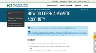 How do I open a myMPTC account? - Moraine Park Technical College