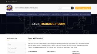 Earn Training Hours - MyNATE