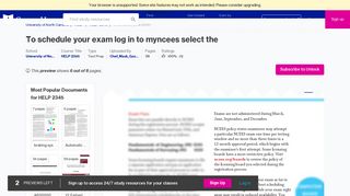 To schedule your exam log in to myncees select the - Course Hero