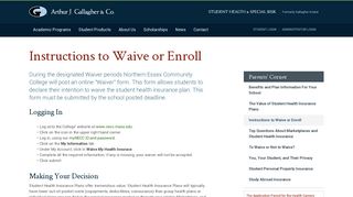 Instructions to Waive or Enroll - Gallagher Student Health and Special ...