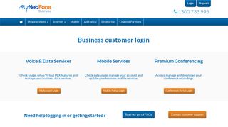 Login to the MyNetFone business customer portal - MyNetFone