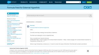 Formula Field for External Hyperlink - Salesforce Developer Community