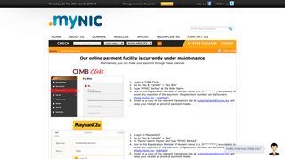 MYNIC Berhad - i choose .MY » Online Payment