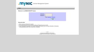 my DOMAIN REGISTRY - MY Domain Management System - myNIC