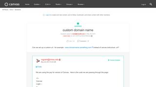custom domain name | Canvas LMS Community