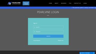 Login - Pearlvine Mynt Platform Login - Pearlvine - Pearlvine System