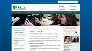 Student Login IDs - Oakton Community College