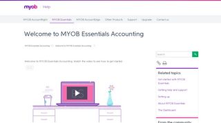 MYOB Essentials Accounting - Small Business Support